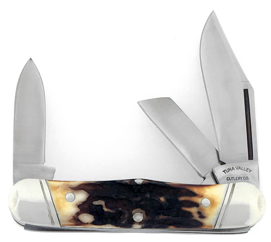 Tuna Valley Cutlery Co. Railsplitter Genuine India Burnt Stag