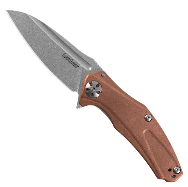 Kershaw 7006CU Natrix Frame Lock Flipper Copper Handle Stonewash Blade