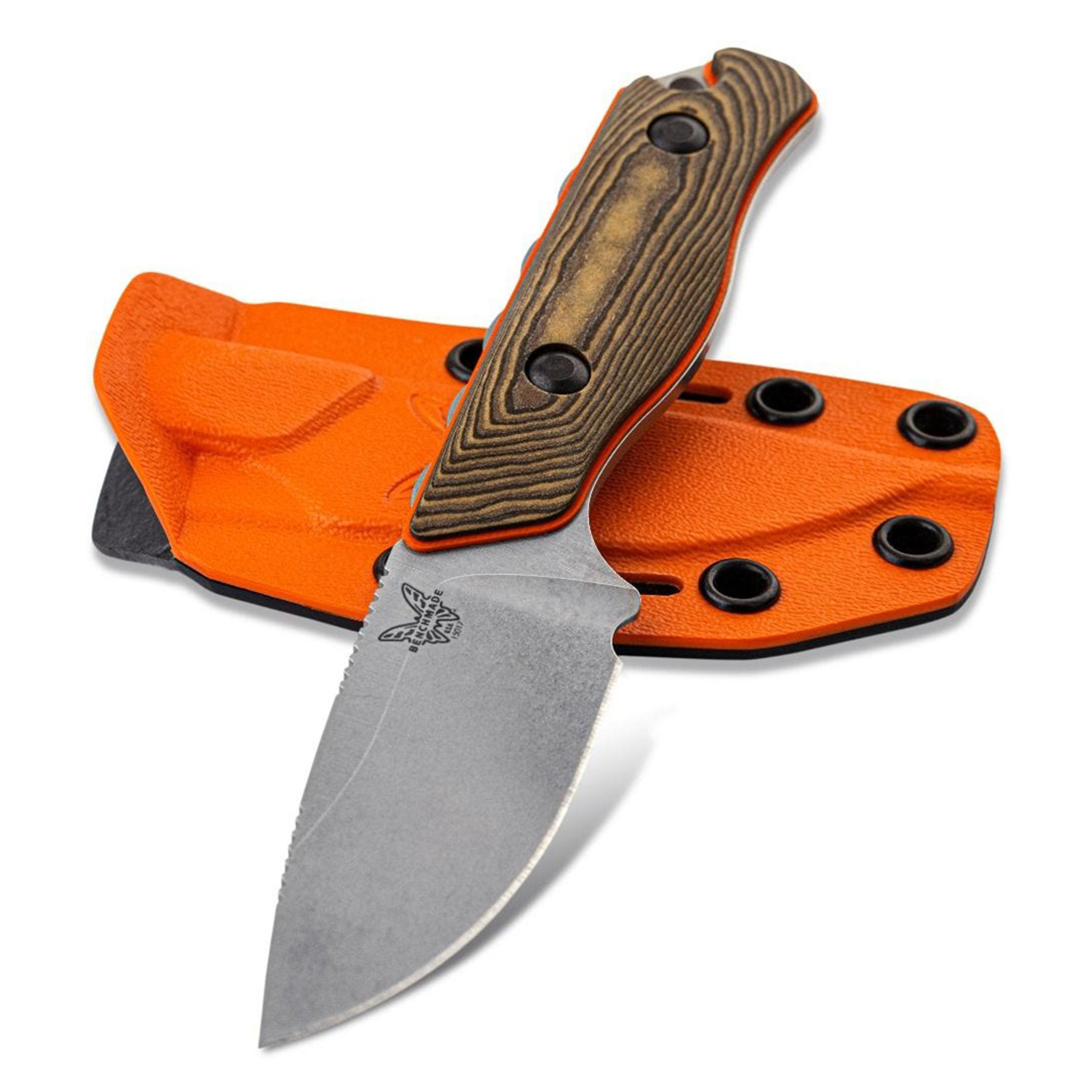 Benchmade Hidden Canyon Hunter Richlite w/ Orange G10 Handle Stonewash Blade 150171 American
