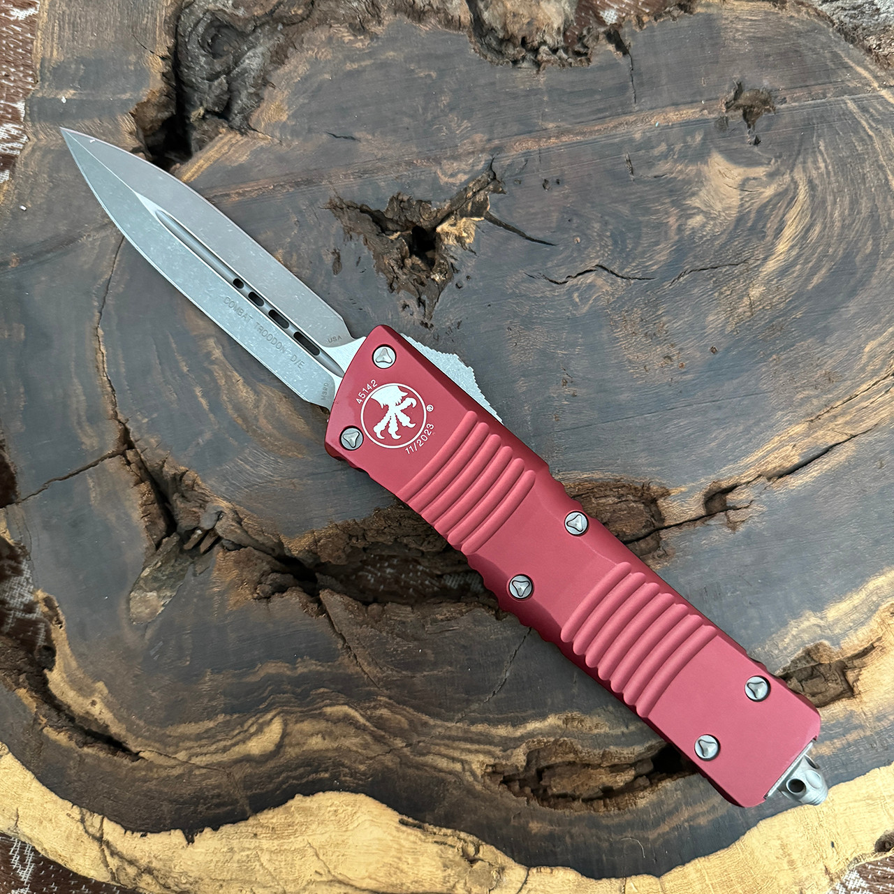 Microtech Combat Troodon D/E Merlot Apocalyptic Standard 142-10APMR ...