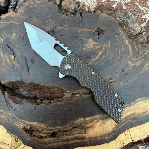 A2D Attn2Detail Mercantile Mark 2 Medium Folder Hissatsu Bronzed Double Divot Titanium Handle Satin Magnacut Blade