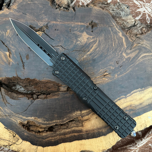 Microtech Combat Troodon D/E Delta Frag Shadow Fluted DLC Standard DLC Hardware Nickel Boron Internals Flamed Glassbreaker Signature Series142-1CT-DSH-FH