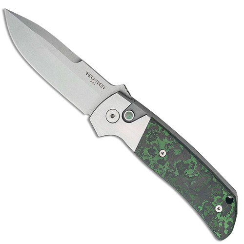 Pro-Tech Terzuola ATCF Auto Custom Steel Two Tone Matte/Satin Frame w/ Jungle Wear Fat Carbon Inlays Stonewashed Magnacut Blade Pearl Button 2023-ATCF-006