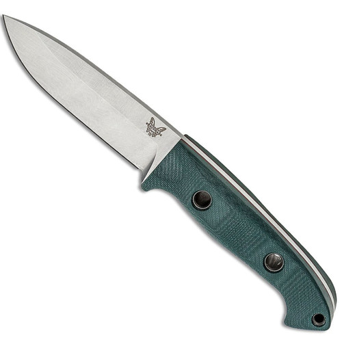 Benchmade Bushcrafter Fixed Blade Green Handle Satin Blade 162