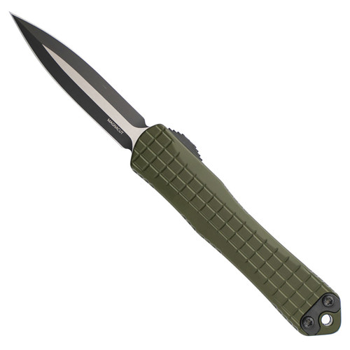 Heretic Knives Manticore S D/E Frag OD Green Handle Two-Tone Blade H024F-10A-GRN