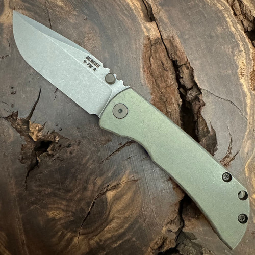 McNees Knives PM MAC 2 3 Smooth Atomic Green/Bronze Titanium Handle Matte Stonewash Magnacut Blade Full Titanium Hardware