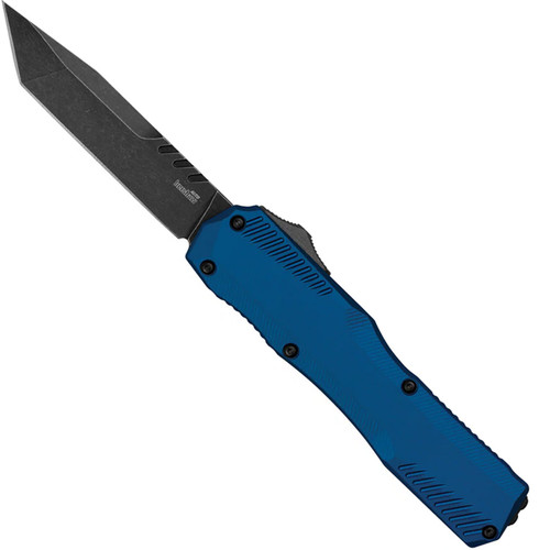 Kershaw Livewire Automatic Blue Aluminum Handle Blackwashed Tanto MagnaCut Blade 9000TBLUBW