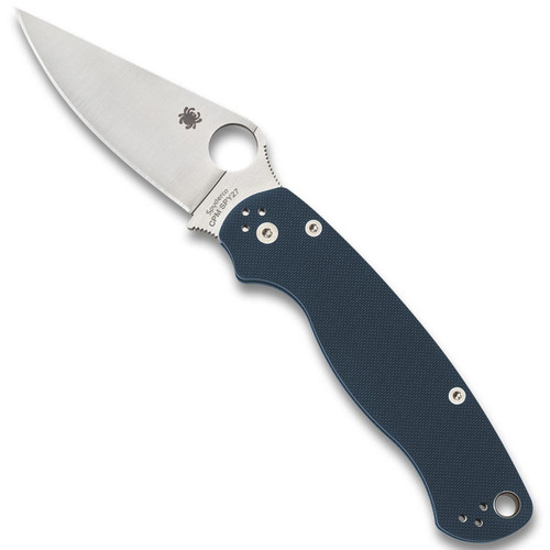 Spyderco Para Military 2 Compression Lock Blue G-10 Handle Satin CPM-SPY27 Blade C81GPCBL2