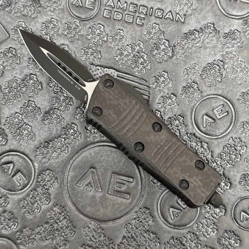 Microtech Mini Troodon D/E Carbon Fiber Top Black Standard Signature Series 238-1CFS