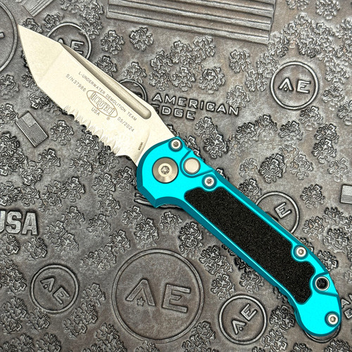 Microtech LUDT T/E Gen III Turquoise Stonewash Serrated 1136-11TQ