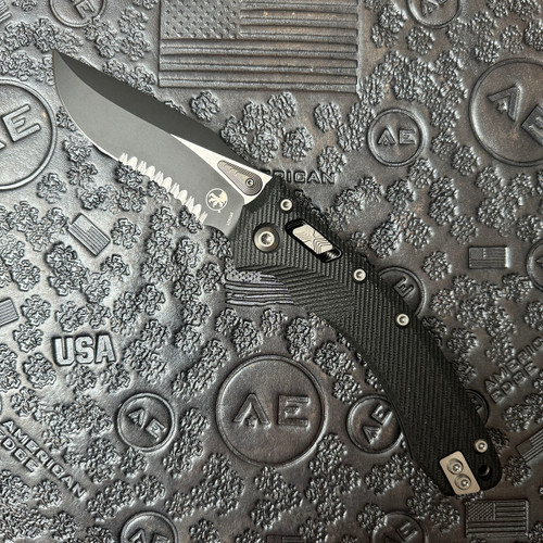 Microtech Amphibian RAM-LOK S/E Fluted Black G-10 Serrated 137RL-2FLGTBK