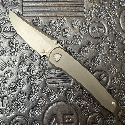 Sharknivco Custom Mini Waka Frame Lock PJ Titanium Handle Blasted Blade
