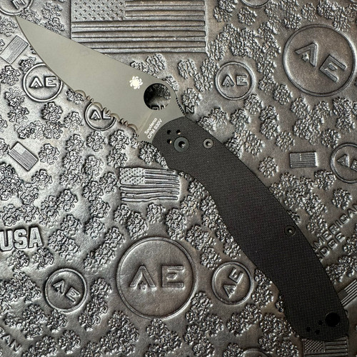 Spyderco Military 2 Compression Lock Black G-10 Handle Black Part Serrated Blade C36GPSBK2