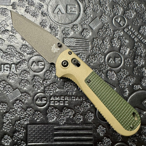 Benchmade Redoubt Axis Lock Ranger/Forest Green Grivory Handle Cobalt Black Tanto Blade 431BK-1