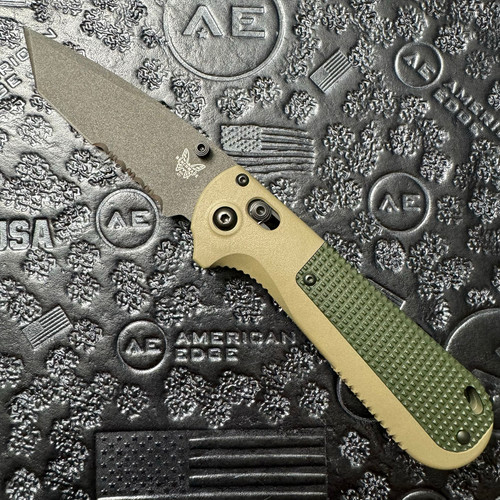 Benchmade Redoubt Axis Lock Ranger/Forest Green Grivory Handle Cobalt Black Tanto Serrated Blade 431SBK-1