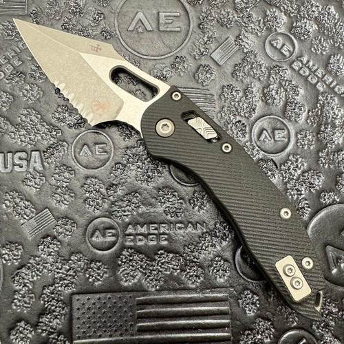Microtech Borka Stitch RAM-LOK S/E Fluted Black G-10 Apocalyptic Partial Serrated 169RL-11APFLGTBK