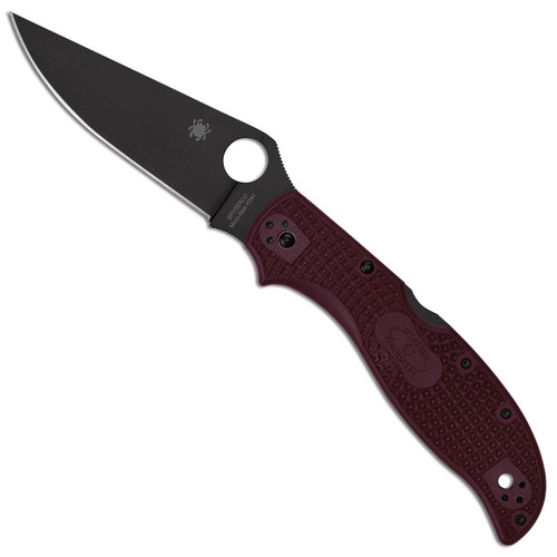 Spyderco Stretch 2XL Lightweight Lock Back Burgundy FRN Handle Black CTS-PD#1 Blade Sprint Run C258BGBKP