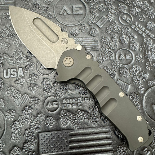 Medford Praetorian T Drop Point Frame Lock DLC Titanium Handles Acid Etched Blade