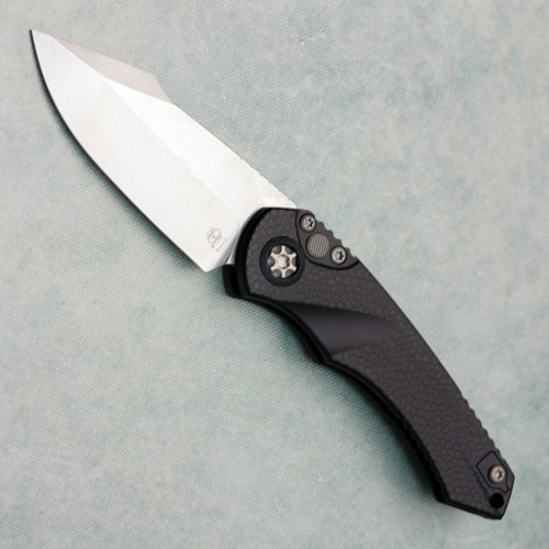 Heretic Knives Mini Pariah Auto S/E Black Handle Stonewash Standard H054-2A