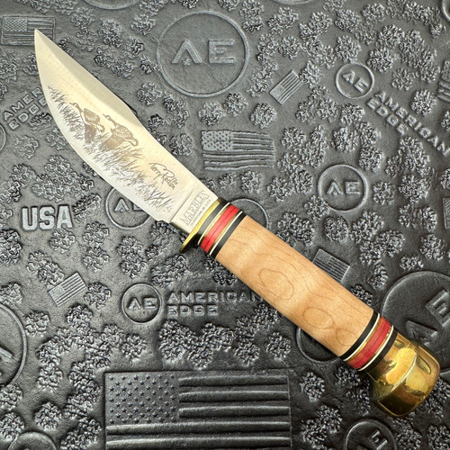 Marbles Woodcraft Fixed Blade Terry Redlin Wildlife Artist Tribute Series Wood Handles Satin Blade