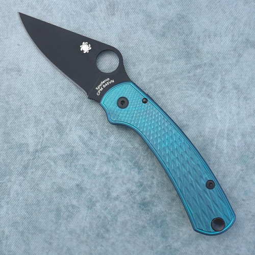Spyderco Para 3 Compression Lock Patterned Titanium Handles DLC CPM-S45VN Blade (Consignment)