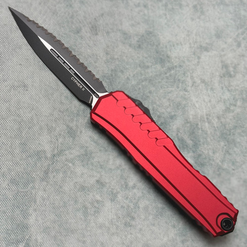 Microtech Cypher II D/E Shadow DLC Full Serrated 1242-3DLCTSH