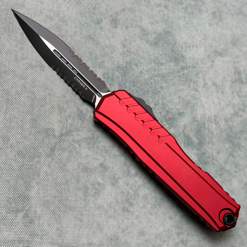 Microtech Cypher II D/E Shadow DLC Part Serrated 1242-2DLCTSH