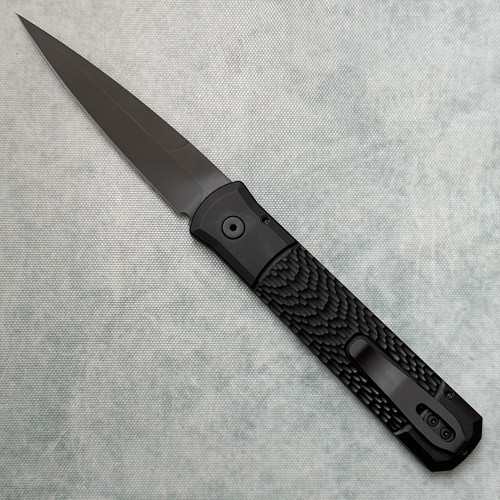 Pro-Tech Lefty Godfather Operator Series Jigged Black Handle DLC Blade Tritium Button Sterile 926-OPLH