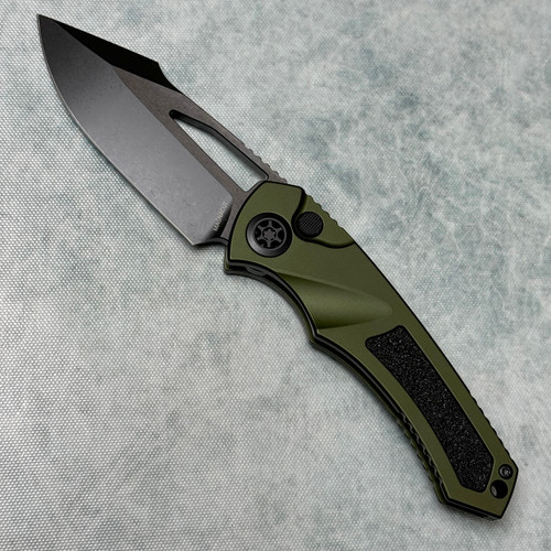 Heretic Knives Mini Pariah Manual T/E OD Green Handle DLC Standard