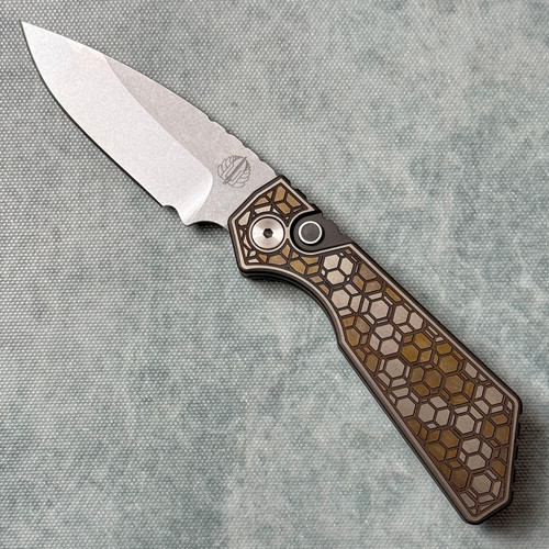 Pro-Tech Strider PT+ Auto Unique Anodized "Camo" Gridlock Titanium Handle Stonewash MagnaCut Blade