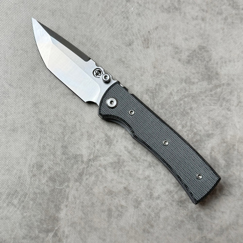 Chaves Knives Blue Label Redencion Street Liner Lock Black Micarta Handles Satin Elmax Tanto Blade