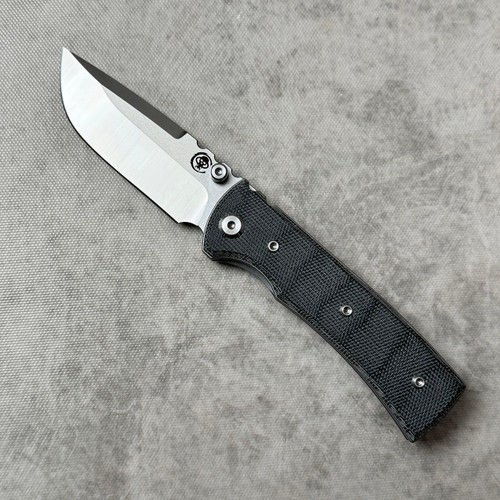 Chaves Knives Blue Label Redencion Street Liner Lock Black Micarta Handles Satin Elmax Drop Point Blade