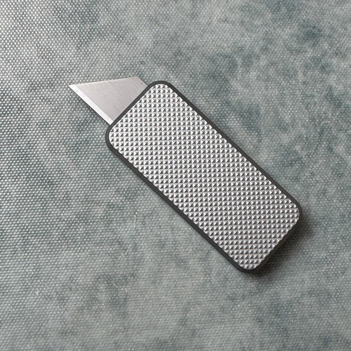 Rivery Manufacturing Zero Magnetic Utility OTF Knife Knurled Gray Aluminum Handles