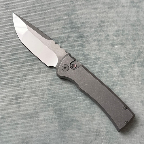 Protech Chaves Redencion Custom 001 Stonewash Steel Handles Mike Irie Mirror Polished Blade Original Prototype 2024REDENCIONCUSTOM001