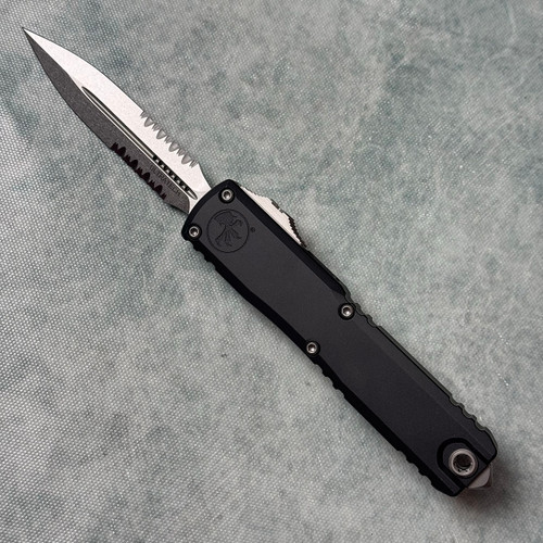 Microtech Ultratech ZBP D/E Black Handle Stonewash Full Serrated