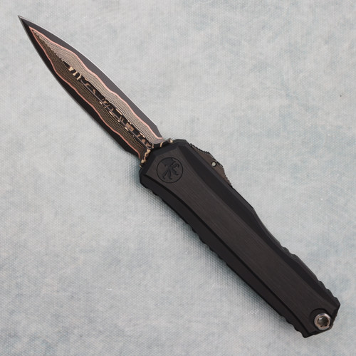 Microtech Marfione Select Cypher II D/E Hefted Alloy Hard Cut Bronzed w/ DLC Accents Baker Forge Coppermai Damascus 1242-16MS1