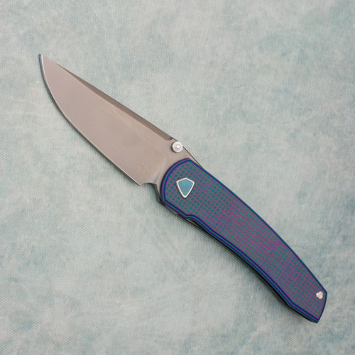 Sharknivco Custom Waka Frame Lock Damtanium Camo Quartz/Titanium Handle RWL34 Zirblast Blade 3