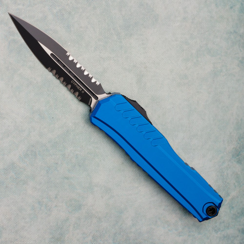 Microtech Cypher II D/E Shadow DLC Part Serrated 1242-2DLCTSH