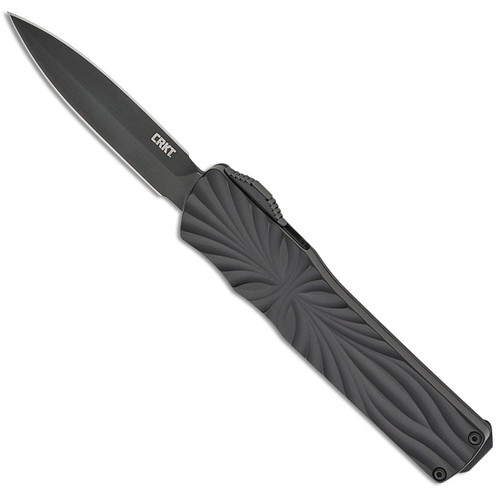 Columbia River Knife And Tool CRKT Twist Tighe OTF Auto D/E Black Carbon Fiber Handle Black Blade A1101