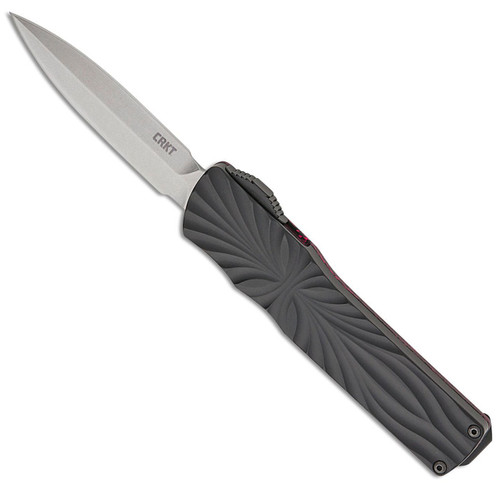 Columbia River Knife And Tool CRKT Twist Tighe OTF Auto D/E Pink/Black Carbon Fiber Handle Stonewash Blade A1102