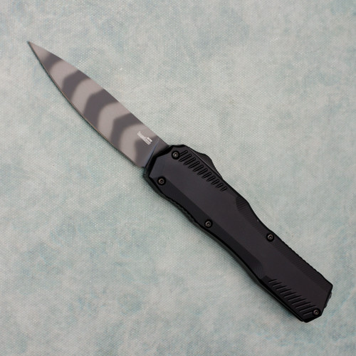 Kershaw Livewire Automatic Black Aluminum Handle Tiger Stripe MagnaCut Blade 9000TS
