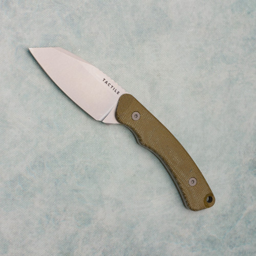 Tactile Knife Co. Best Damn EDC Red hawk Fixed Blade Green Micarta Handles Stonewashed MagnaCut Blade Kydex Sheath