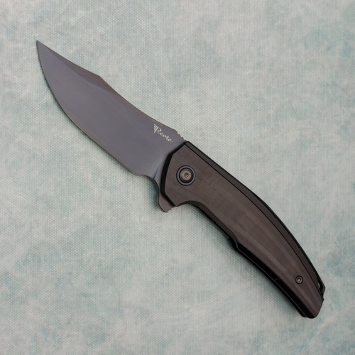 Reate Jack Jr. Frame Lock Integral Black Aluminum Handle w/ Carbon