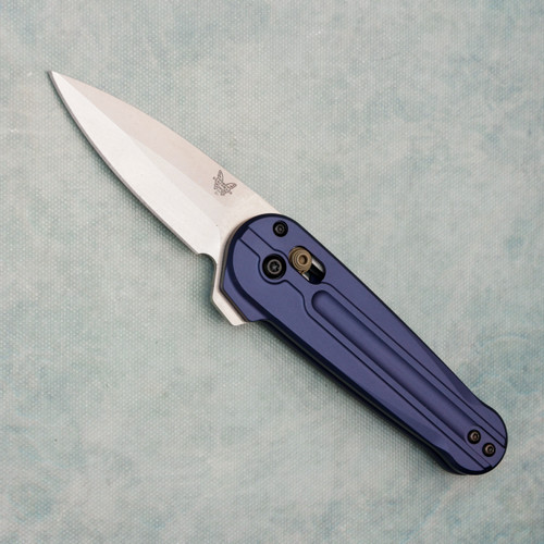 Benchmade Lowden Axis Lock Flipper Crater Blue Aluminum Handles Satin M390 Blade 491