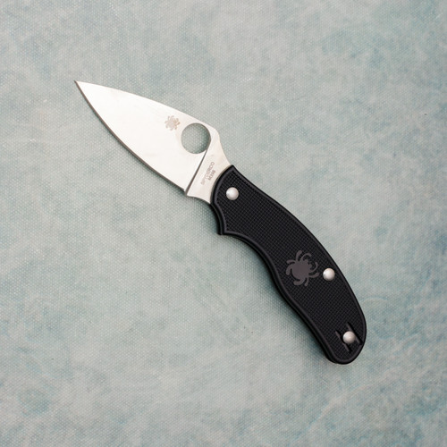 Spyderco Metropolitan Lightweight Slip Joint Folding Knife Black FRN Handles M398 Leaf Shaped Satin Blade C213PBK