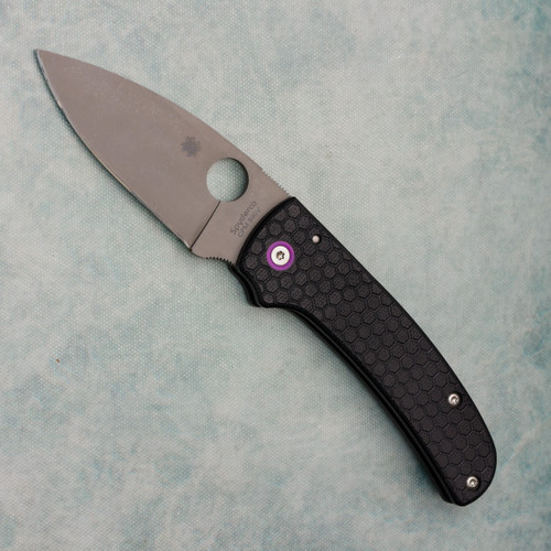 Spyderco Shaman Compression Lock Black Honeycomb Micarta Skinny Handle Acidwash S90V Blade C229 (Pre-owned)