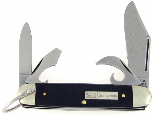 Craftsman Four Blade Scout Knife Black Saw Cut Delrin 95043