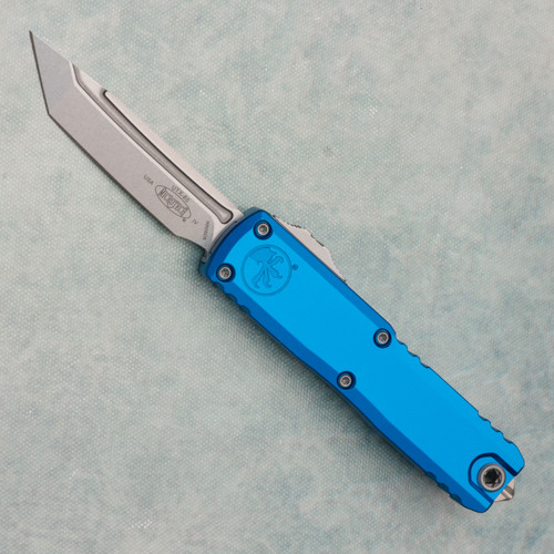 Microtech UTX-85 Gen IV S/E Blue Handle Stonewash Standard Blade