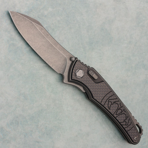 G&G Hawk Talon Hawk Lock w/Toggle Detent Titanium Handle w/ Weave Carbon Inlays Stonewash Blade