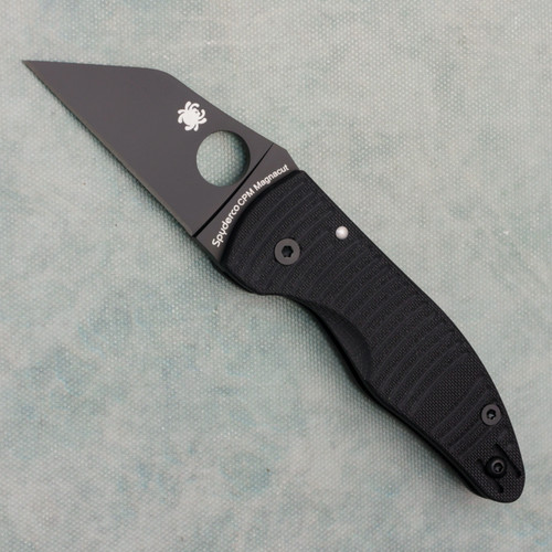 Spyderco Shaman Salt Compression Lock Textured Black G10 Handle
